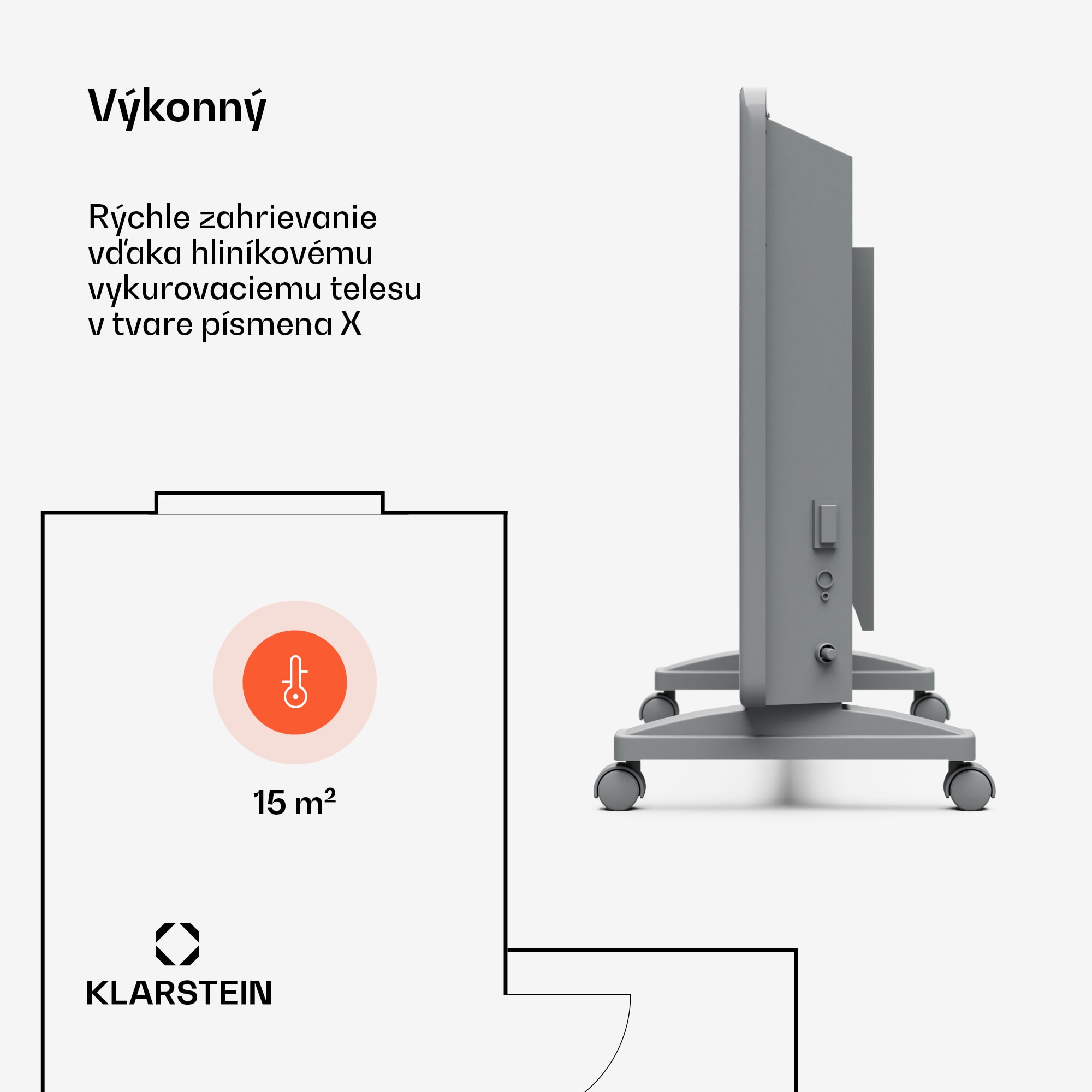 Klarstein Bansin Smart 1500 konvektorový ohrievač, 1500 W, Aplikácia, 5- 50 °C, LED displej, Dotykový displej – Obrázok 2