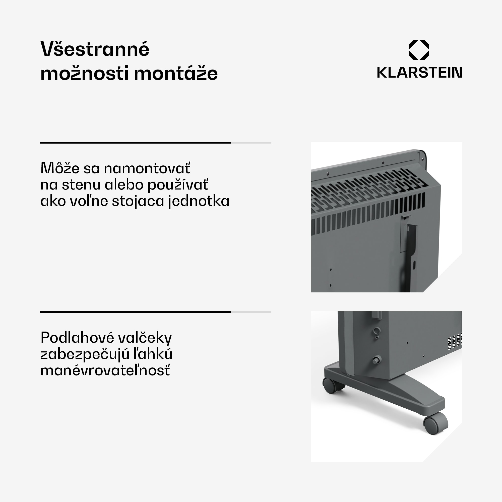 Klarstein Bansin Smart 1500 konvektorový ohrievač, 1500 W, Aplikácia, 5- 50 °C, LED displej, Dotykový displej – Obrázok 3