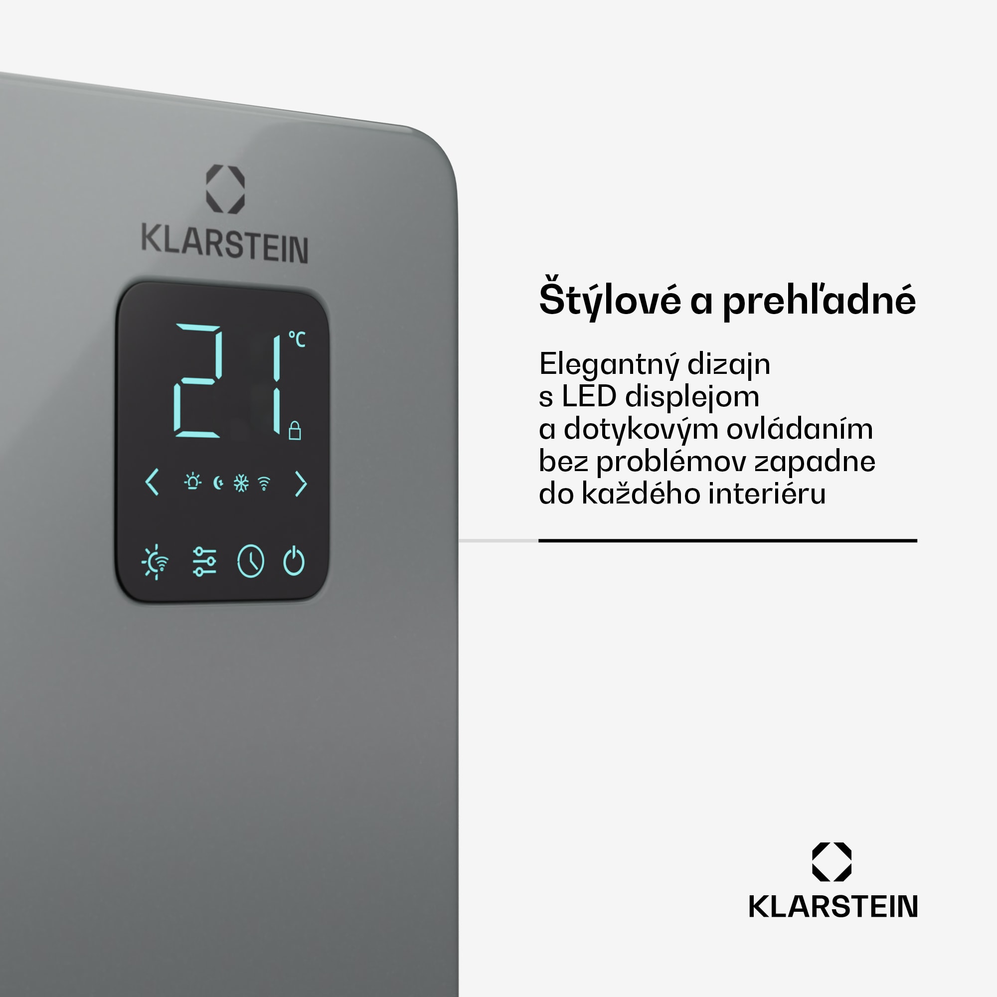 Klarstein Bansin Smart 1500 konvektorový ohrievač, 1500 W, Aplikácia, 5- 50 °C, LED displej, Dotykový displej – Obrázok 5