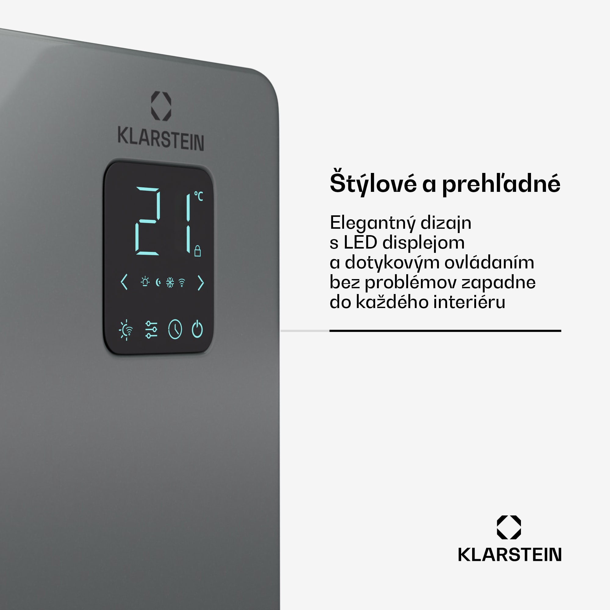 Klarstein Bansin Smart 2500 konvektorový ohrievač, 2500 W, Aplikácia, 5- 50 °C, LED displej, Dotykový displej – Obrázok 5