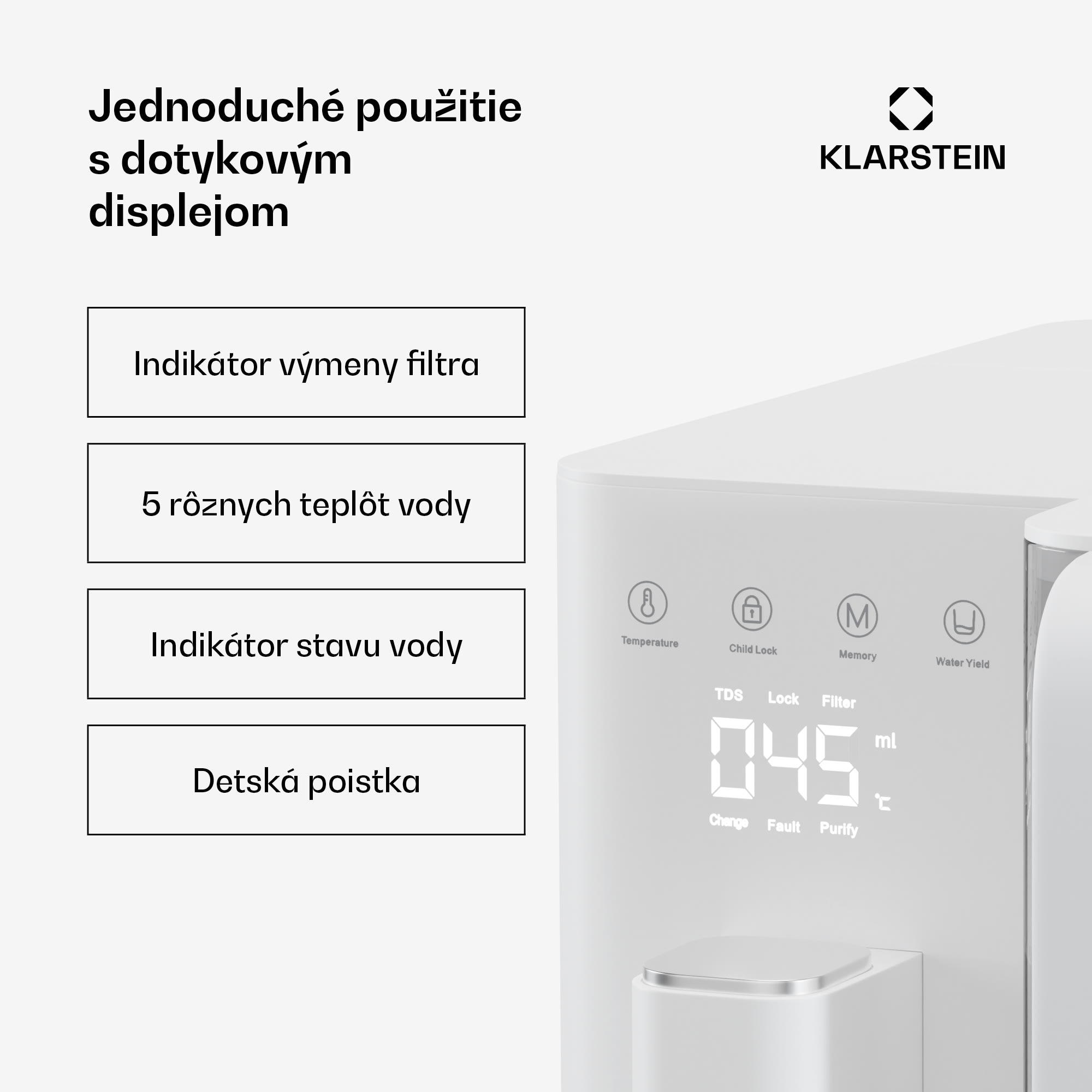 Klarstein VitalPour vodný filter, 5-stupňový filter, reverzná osmóza, 5 l nádrž, dotykový displej, mobilný, 3 sekundy – Obrázok 5