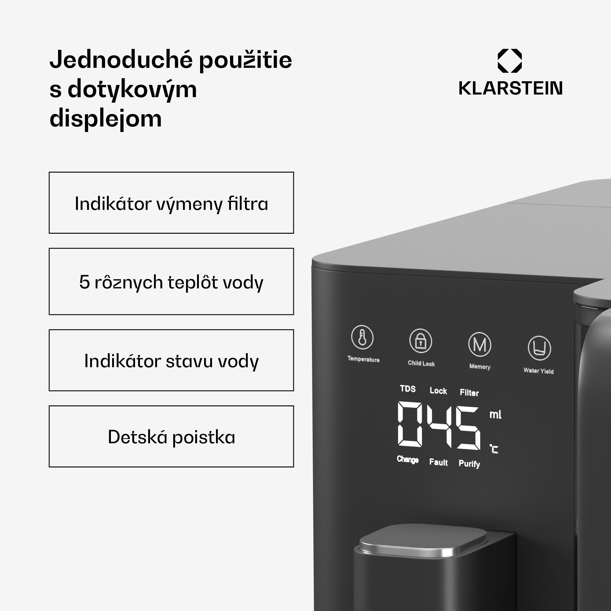 Klarstein VitalPour vodný filter, 5-stupňový filter, reverzná osmóza, 5 l nádrž, dotykový, mobilný, 3 sekundy – Obrázok 5