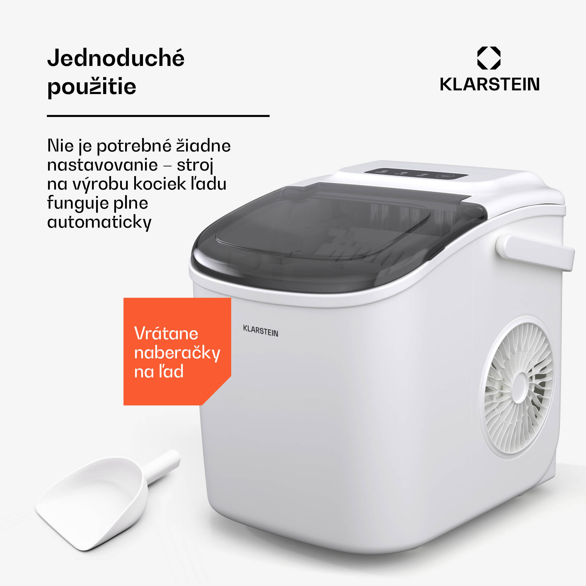 Klarstein Caldwell výrobník kociek ľadu, 12 kg kociek ľadu/deň, plne automatický, LED displej, jednoduché čistenie – Obrázok 3