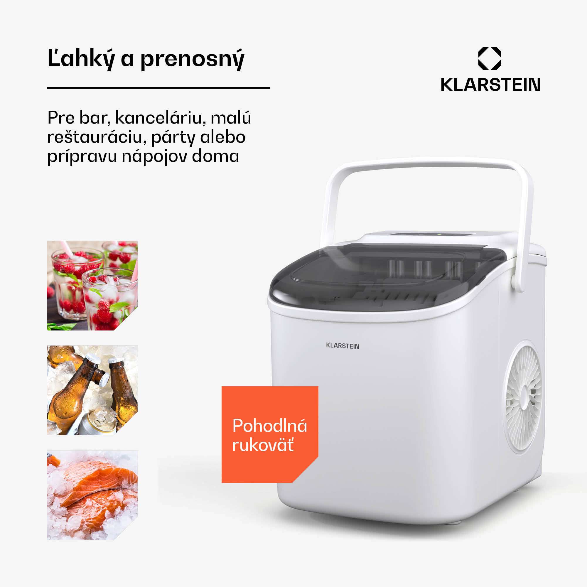 Klarstein Caldwell výrobník kociek ľadu, 12 kg kociek ľadu/deň, plne automatický, LED displej, jednoduché čistenie – Obrázok 5