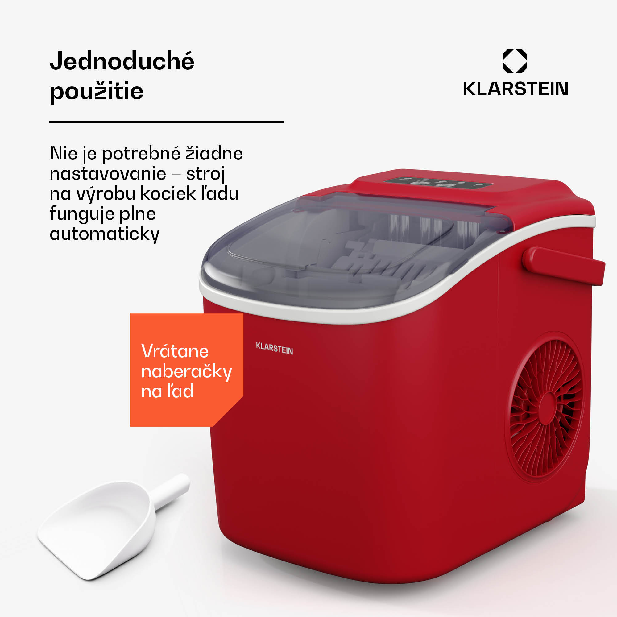 Klarstein Caldwell výrobník kociek ľadu, 12 kg kociek ľadu/deň, plne automatický, LED displej, jednoduché čistenie – Obrázok 3