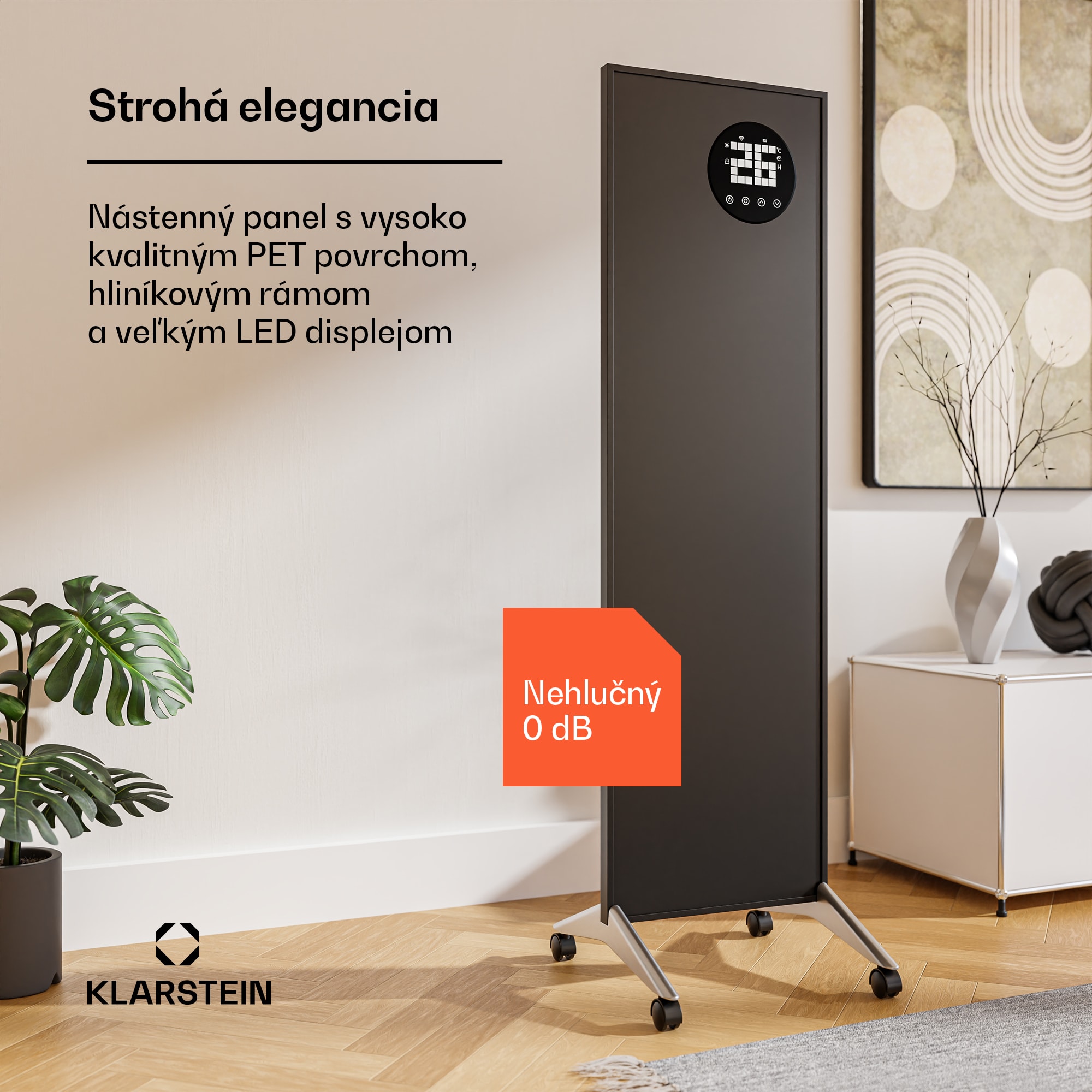 Klarstein Wonderwall Smart Bornholm Infračervený ohrievač, 400 W, Inteligentné ovládanie, montáž na stenu, LED-Displej – Obrázok 3
