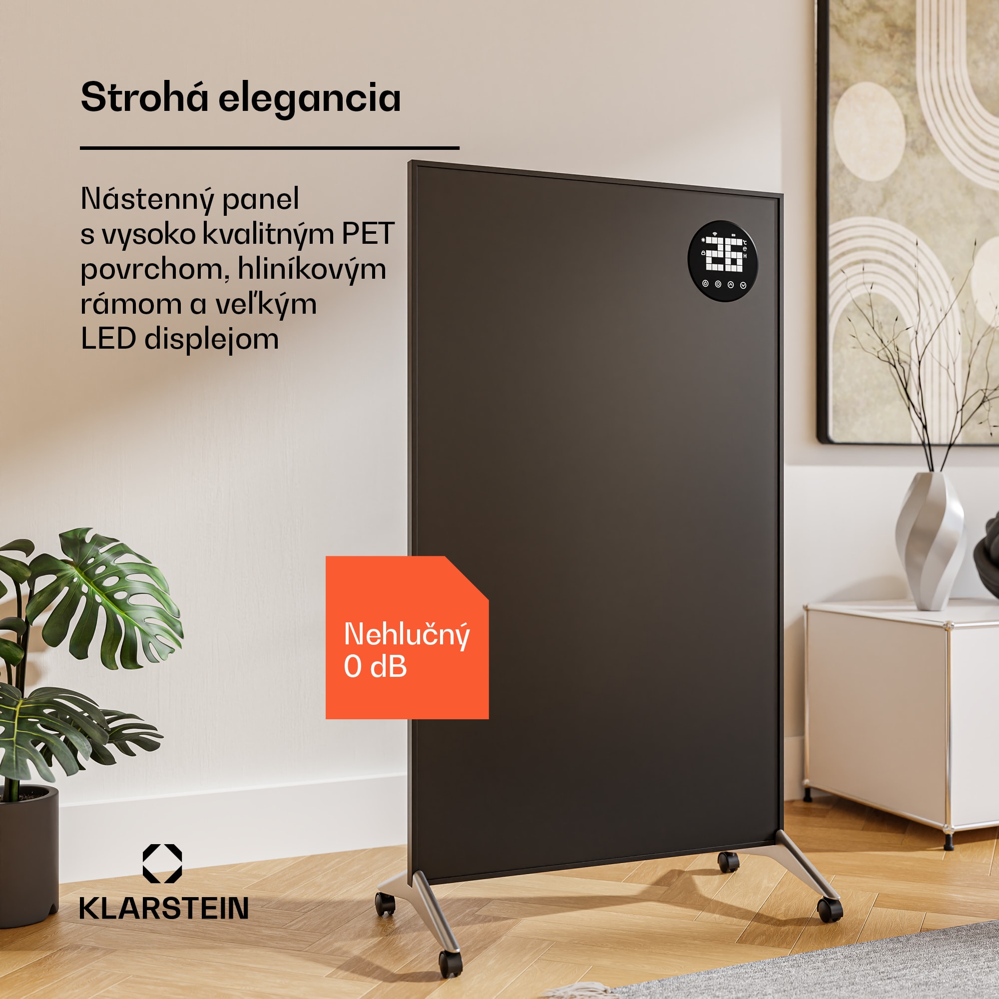 Klarstein Wonderwall Smart Bornholm Infračervený ohrievač, 800 W, Inteligentné ovládanie, montáž na stenu, LED-Displej – Obrázok 3