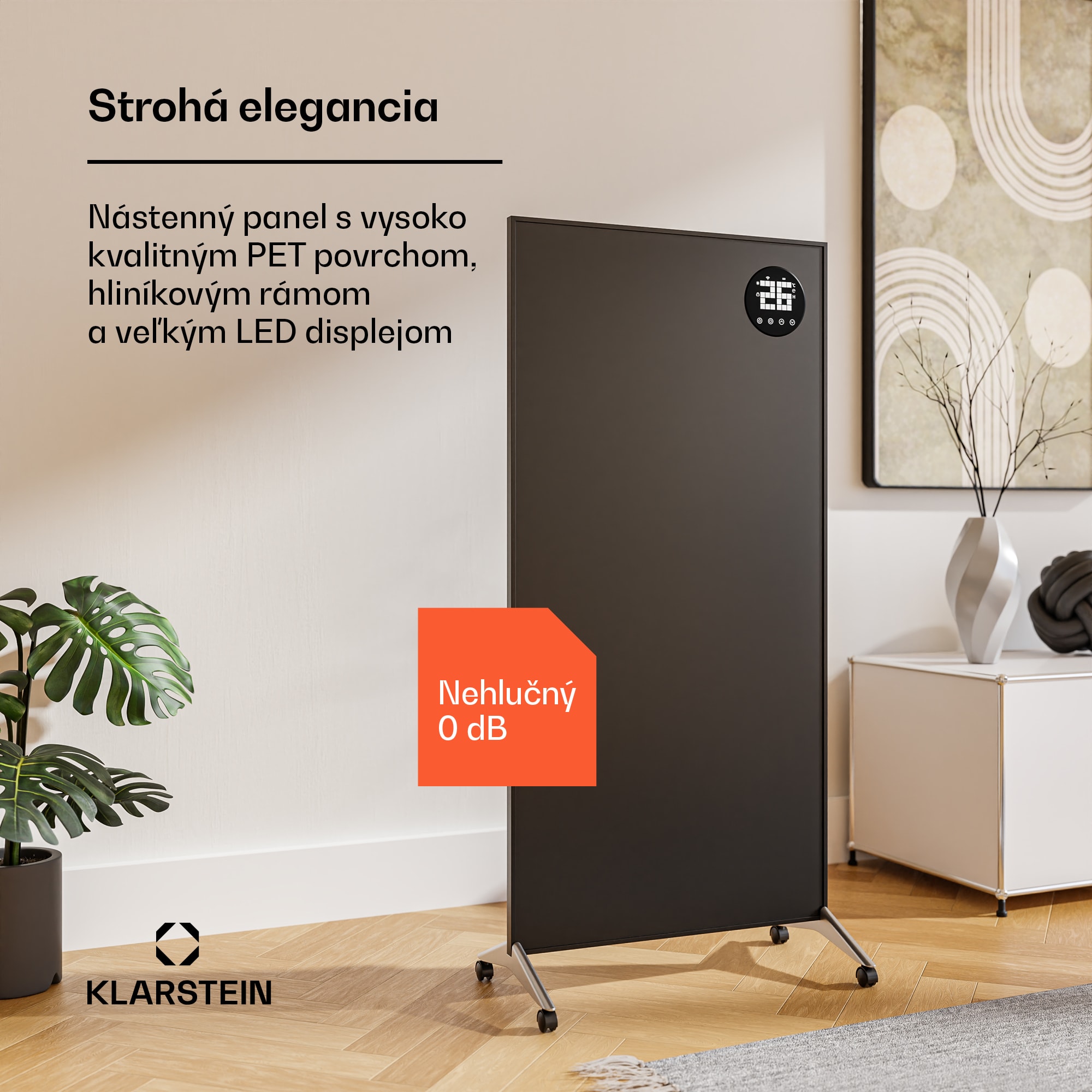 Klarstein Wonderwall Smart Bornholm Infračervený ohrievač, 1200 W, Inteligentné ovládanie, montáž na stenu, LED-Displej – Obrázok 3