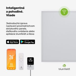 Blumfeldt RadiantSmart IR Heater, Infračervený ohrievač, Externý termostat, 360 W, Energeticky účinný