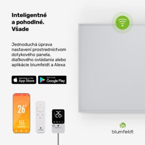 Blumfeldt RadiantSmart IR Heater, Infračervený ohrievač, Externý termostat, 600 W, Energeticky účinný