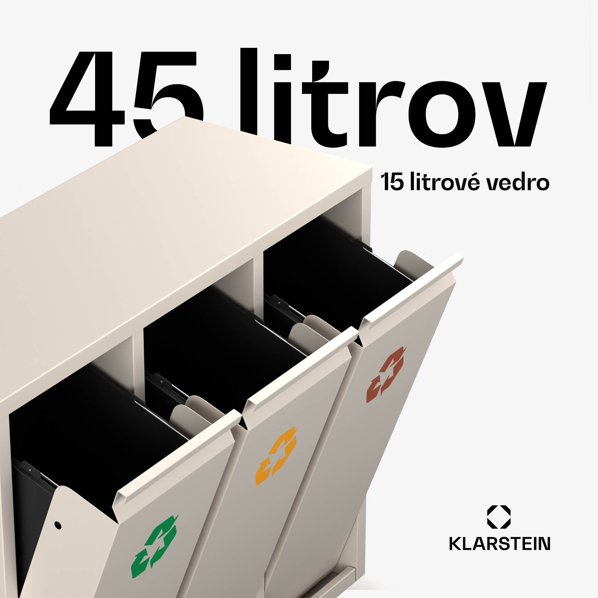 Klarstein Ordnungshüter 3, 45 litrov, 3 koše, bez zápachu, jednoduché plnenie – Obrázok 2