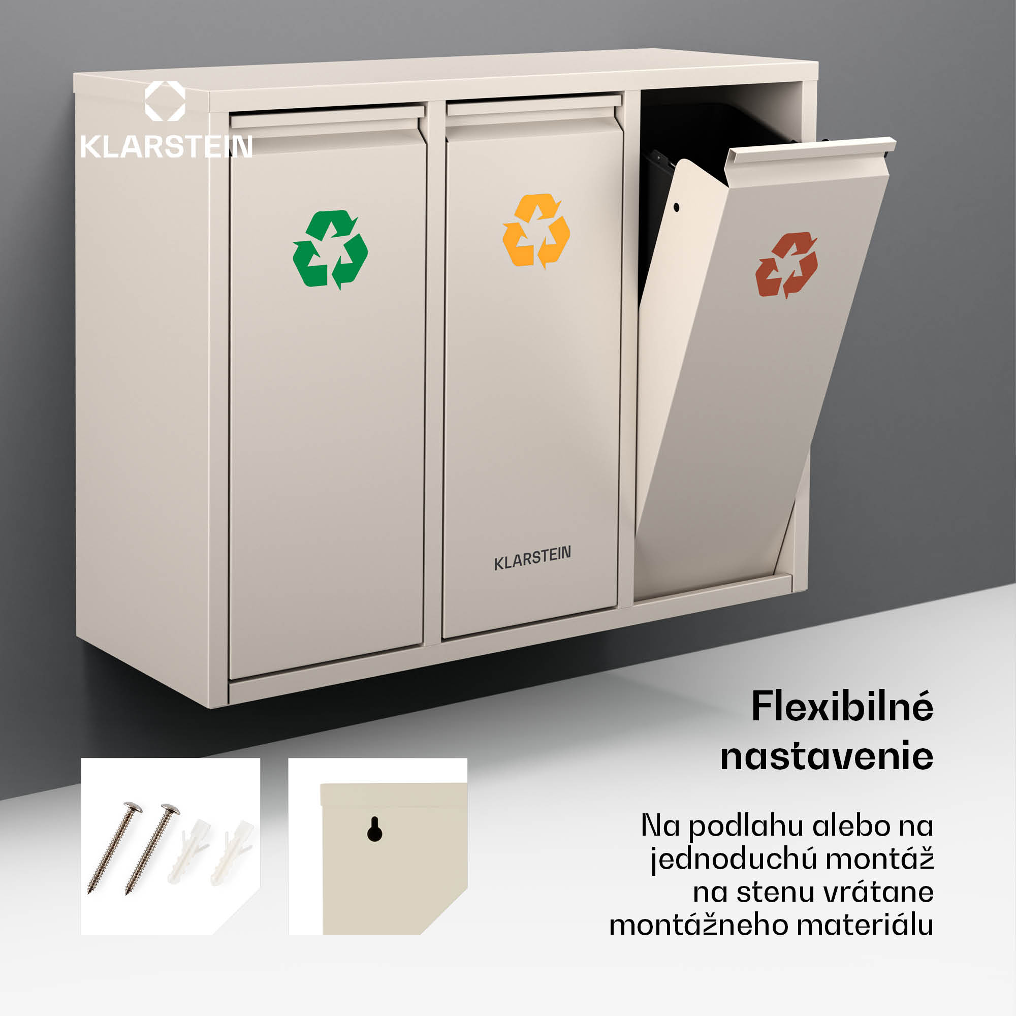 Klarstein Ordnungshüter 3, 45 litrov, 3 koše, bez zápachu, jednoduché plnenie – Obrázok 3