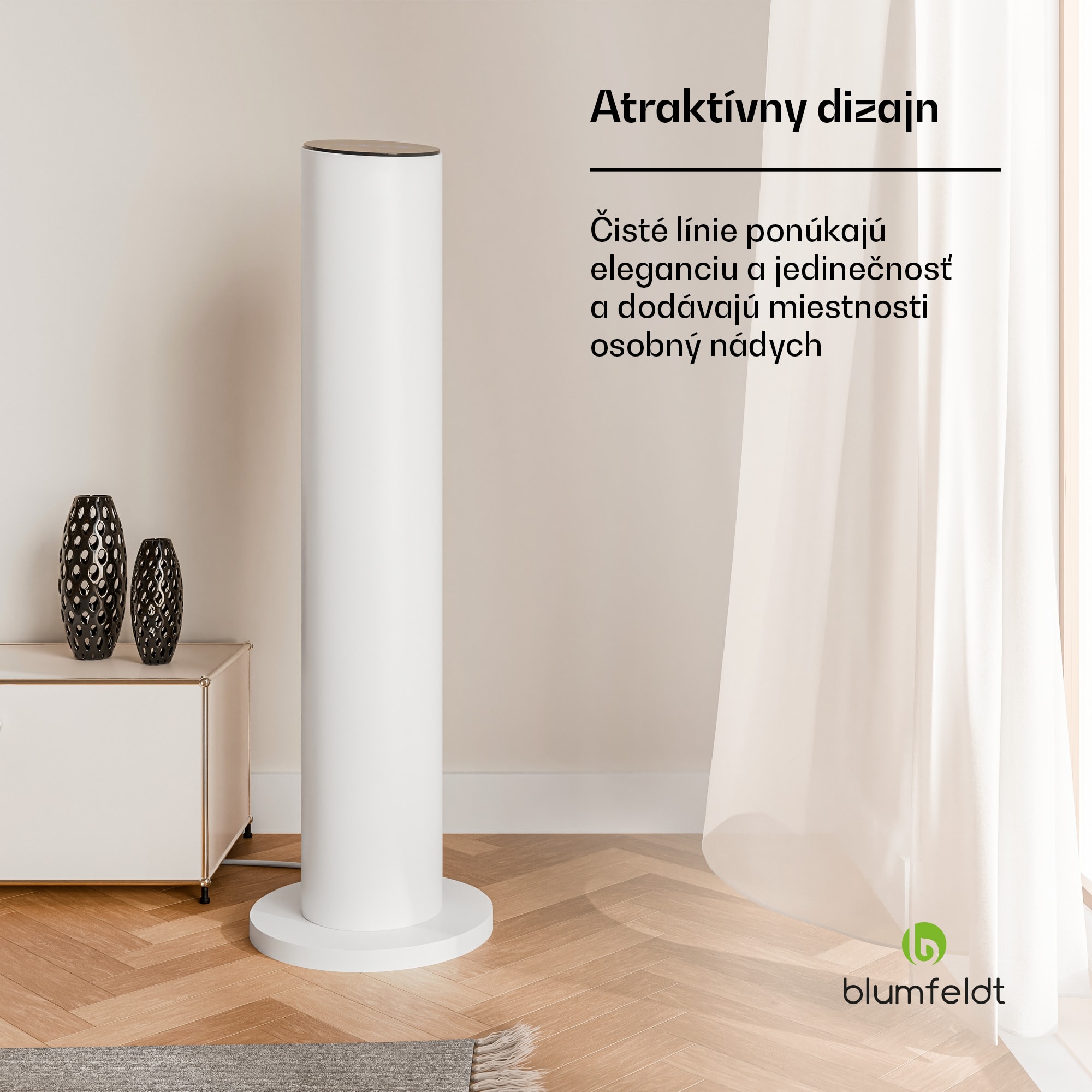 Blumfeldt SmartFlow Tower infračervený sálavý ohrievač, 700 W, 360° distribúcia tepla, WLAN-ovládanie – Obrázok 5
