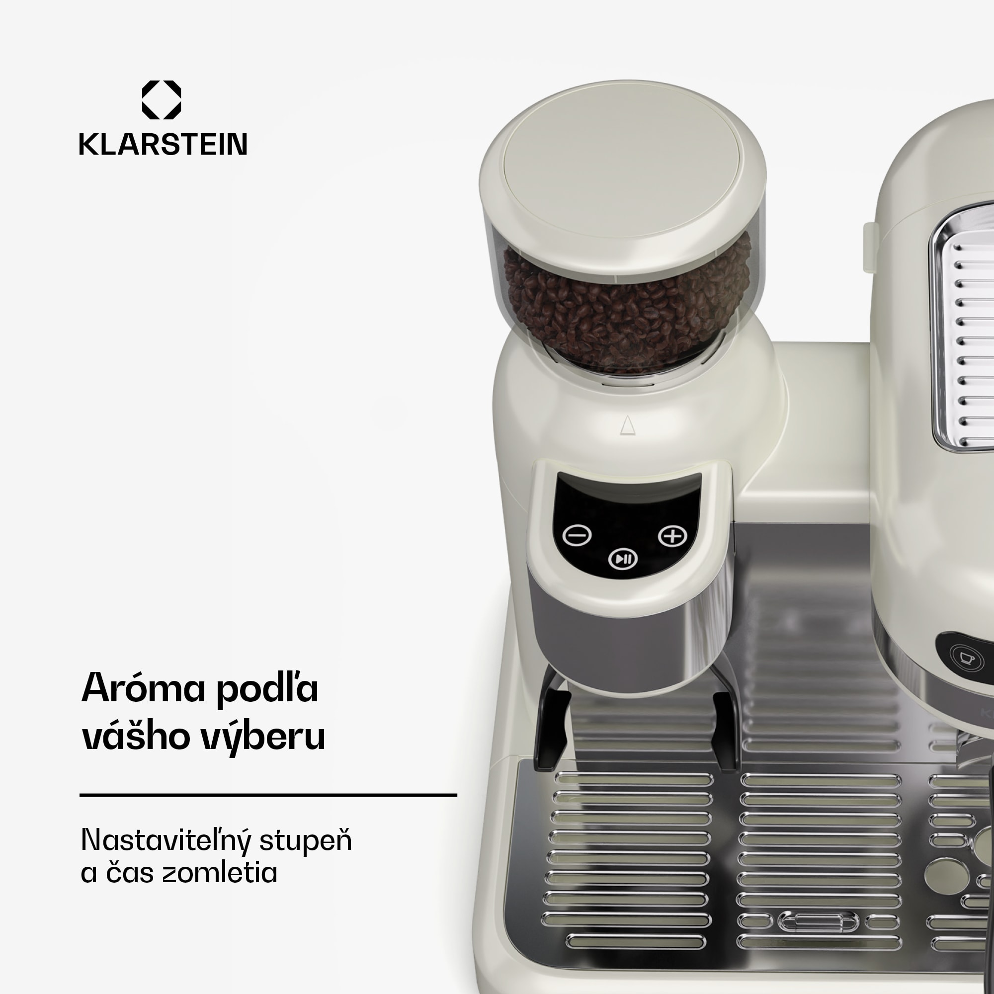 Klarstein Bella Café pákový kávovar, Vintage, mlynček, 19 bar, Napeňovač mlieka, 2 šálky, 1550 W – Obrázok 4