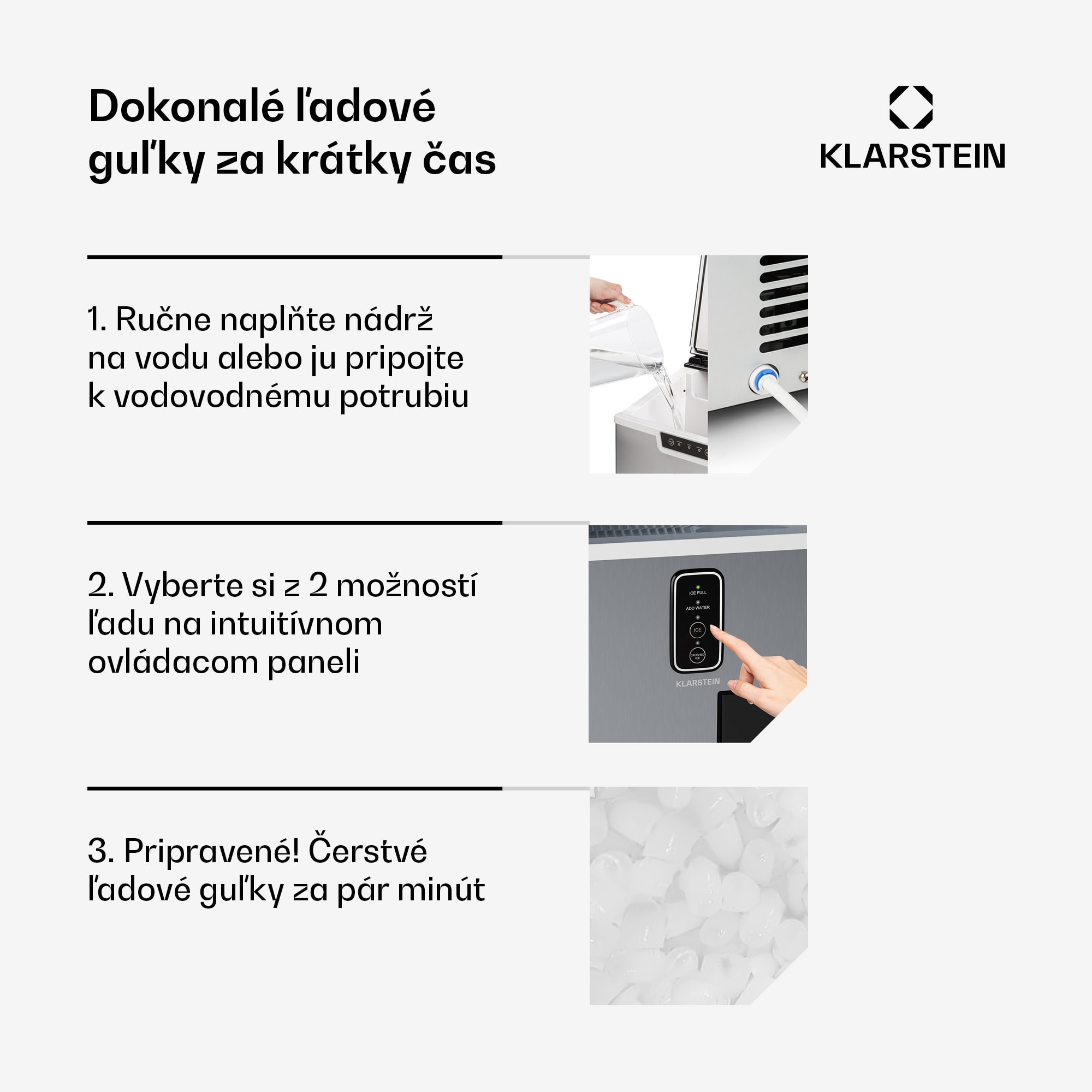 Klarstein Bullet Ice výrobník ľadu, 15 kg ľadu denne, Bullet & drvený ľad, Nehrdzavejúca oceľ – Obrázok 3