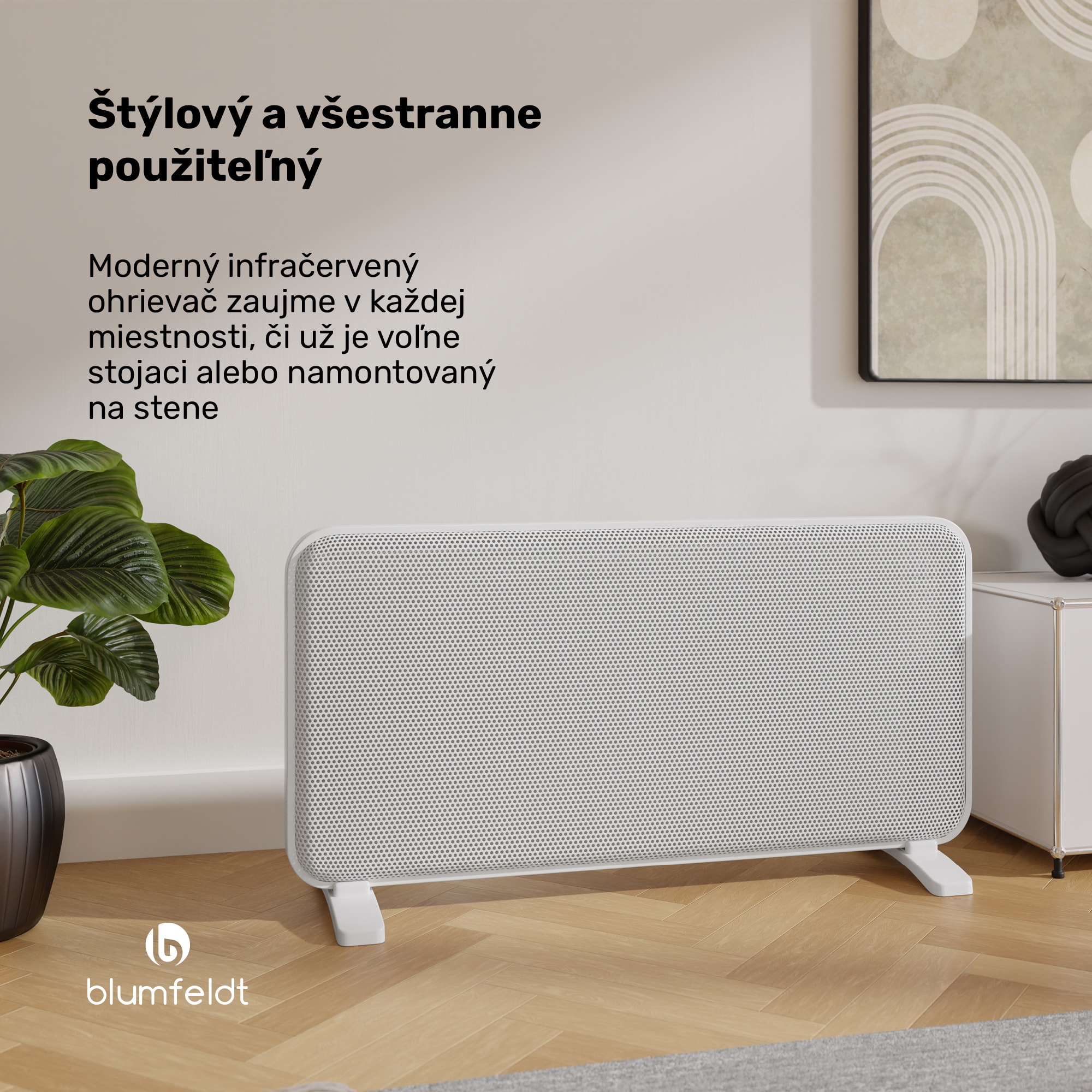 Blumfeldt SwiftWave infračervený ohrievač, 2000 W, do 20 m², dotykové ovládanie aplikáciou, grafén – Obrázok 2