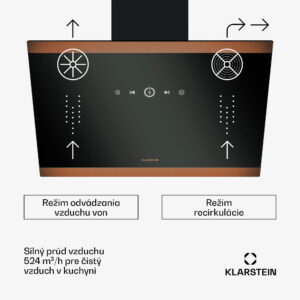 Klarstein FlashLine 60 digestor, A++, 524 m³/h, 3 úrovne, dotykový, tichý, LED, odsávanie/recirkulácia, 100 W