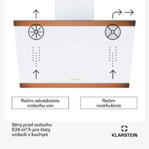 Klarstein FlashLine 60 digestor, A++, 524 m³/h, 3 úrovne, dotykový, tichý, LED, odsávanie/recirkulácia, 100 W