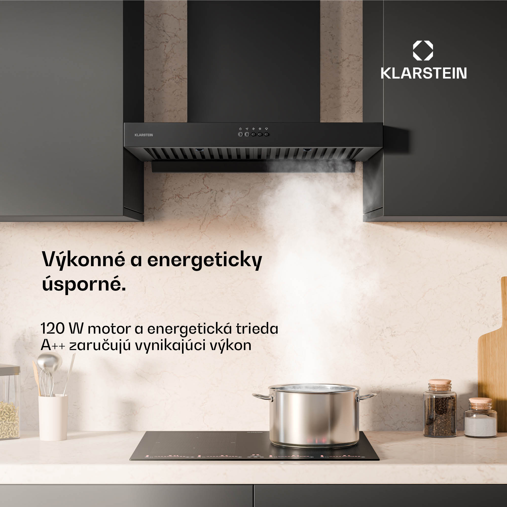 Klarstein AeroClean digestor, 649,9 m³/h, 4 úrovne, EEK A++, odsávanie/recirkulácia vzduchu – Obrázok 2