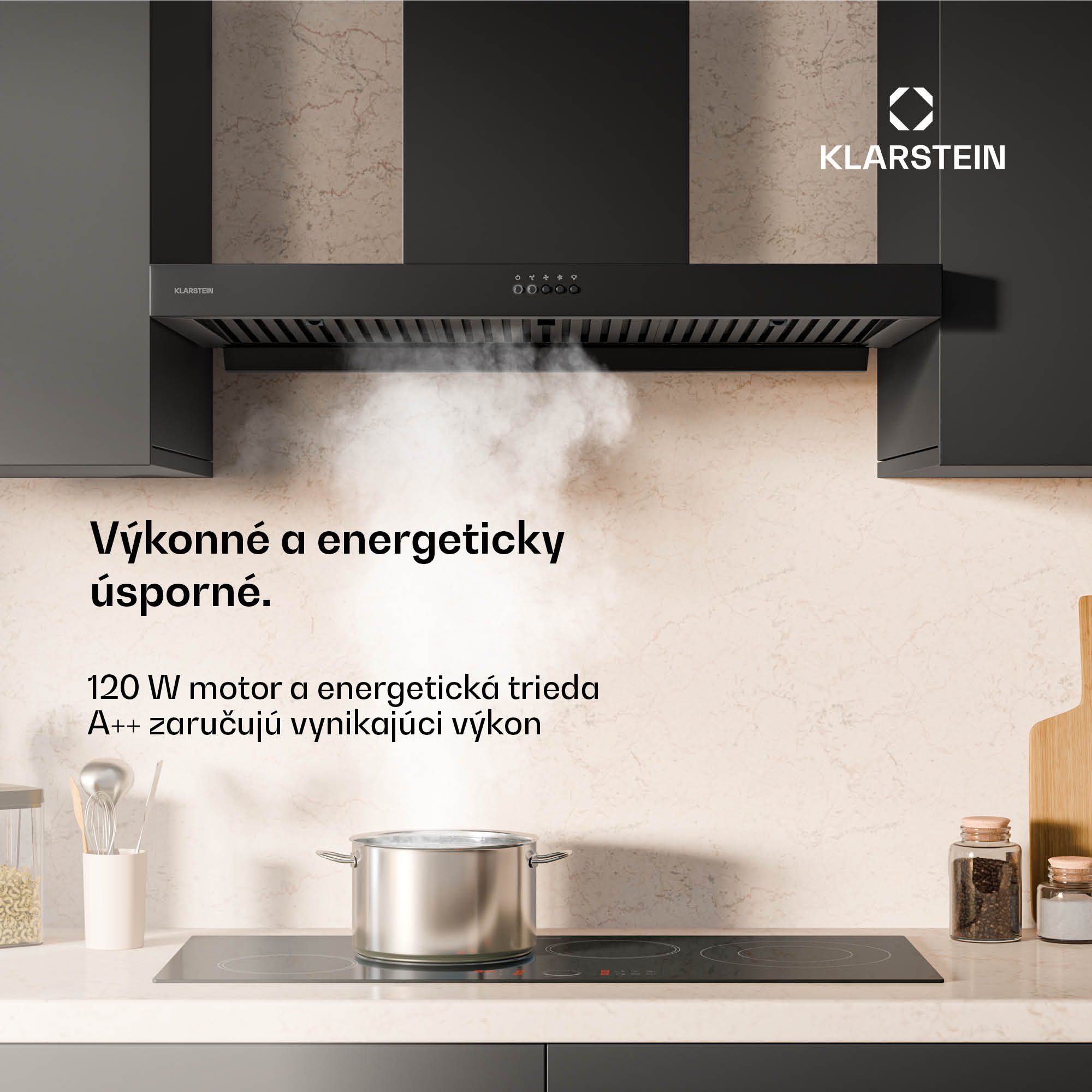 Klarstein AeroClean digestor, 649,9 m³/h, 4 úrovne, EEK A++, odsávanie/recirkulácia vzduchu – Obrázok 2