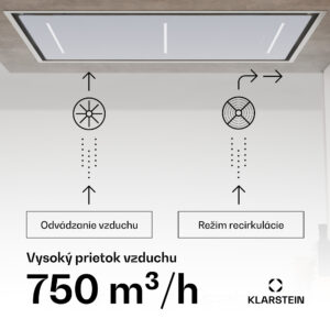Klarstein LuxeAir digestor, 110 cm, WLAN + Bluetooth, LED, 750 m³/h, odsávanie/recirkulácia, EEC: A