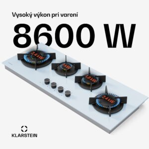 Klarstein Goldflame 4 Slim plynová varná doska, 4 horáky, na kvapalný alebo zemný plyn, elektrické zapaľovanie