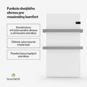 Blumfeldt Inteligentný infračervený ohrievač, ohrievač uterákov, výkon 500 W, IP24