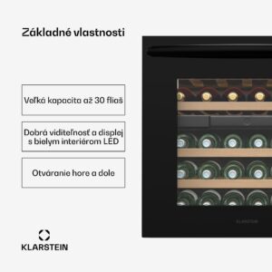 Klarstein Vinsider 30 Built-In Duo chladnička na víno, 30 fliaš, integrovateľná, LED, tichá