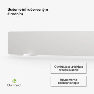 Blumfeldt Infračervený nástenný sušič DryWave, 50 W, suší farby a omietky, možnosť montáže na stenu