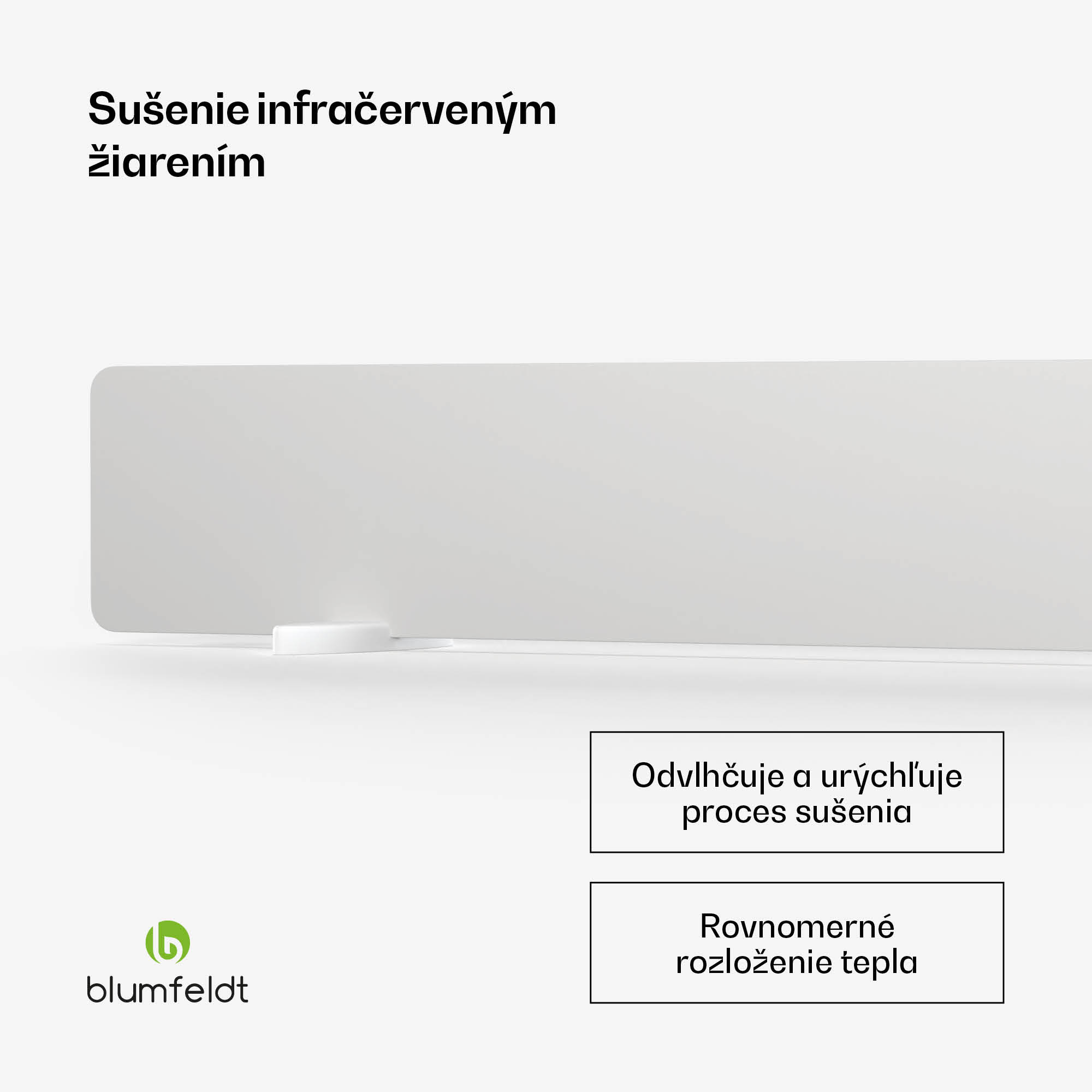 Blumfeldt Infračervený nástenný sušič DryWave, 50 W, suší farby a omietky, možnosť montáže na stenu