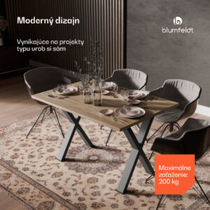 Blumfeldt UrbanFodge X nohy stola, moderný dizajn, pre projekty DIY, nosnosť 200 kg