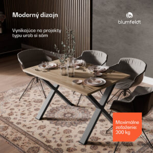 Blumfeldt UrbanFodge X nohy stola, moderný dizajn, pre projekty DIY, nosnosť 200 kg