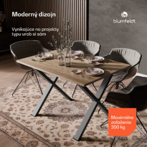 Blumfeldt UrbanFodge X nohy stola, moderný dizajn, pre projekty DIY, nosnosť 200 kg