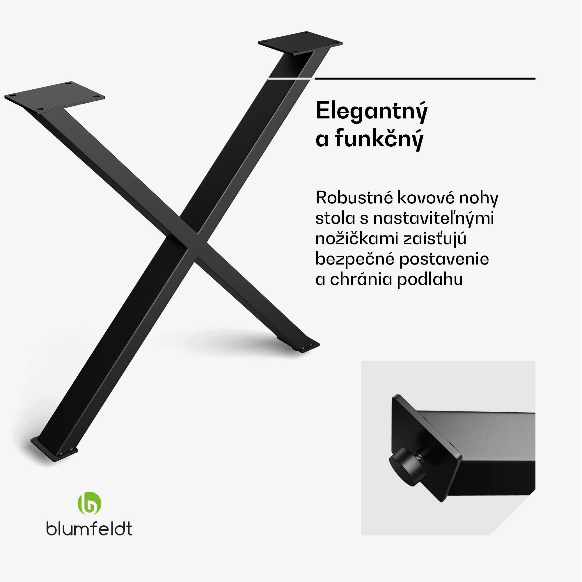 Blumfeldt UrbanFodge X nohy stola, moderný dizajn, pre projekty DIY, nosnosť 200 kg – Obrázok 2
