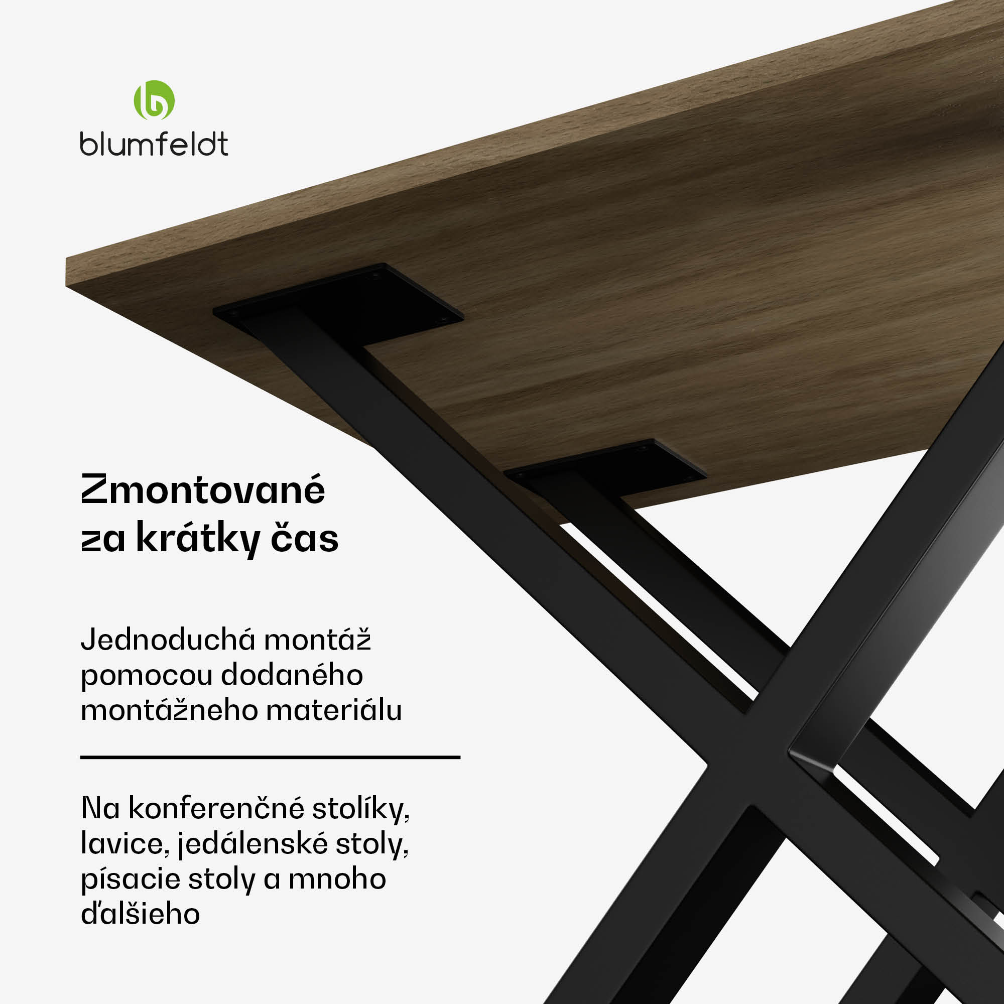 Blumfeldt UrbanFodge X nohy stola, moderný dizajn, pre projekty DIY, nosnosť 200 kg – Obrázok 4