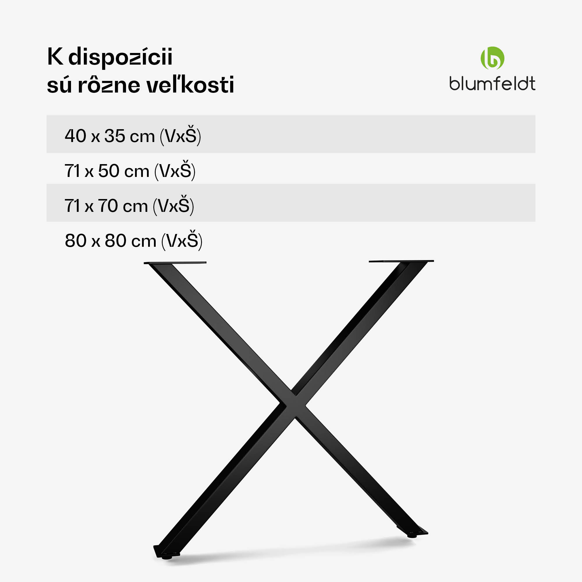 Blumfeldt UrbanFodge X nohy stola, moderný dizajn, pre projekty DIY, nosnosť 200 kg – Obrázok 5