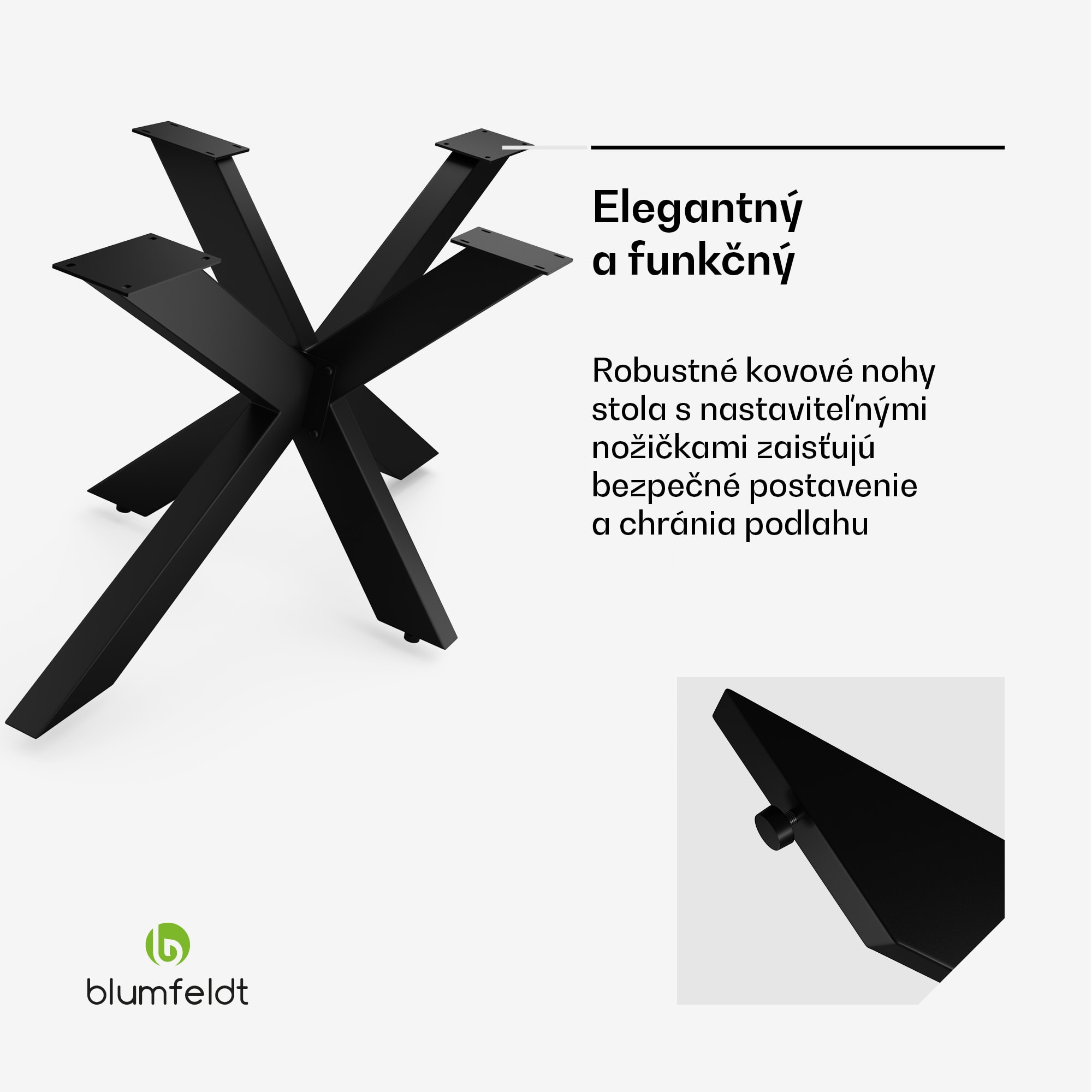 Blumfeldt UrbanFodge TRIPLE X nohy stola, Moderný dizajn, pre projekty DIY, Nosnosť 200 kg – Obrázok 2