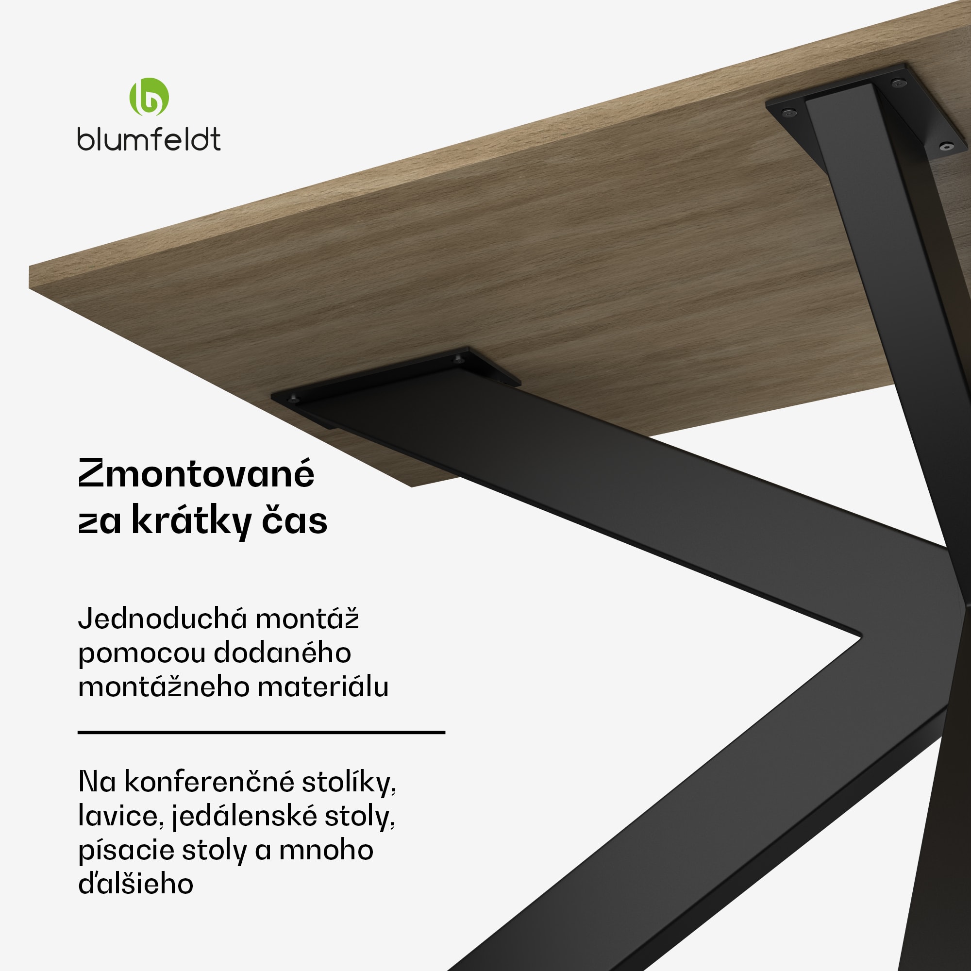 Blumfeldt UrbanFodge TRIPLE X nohy stola, Moderný dizajn, pre projekty DIY, Nosnosť 200 kg – Obrázok 4
