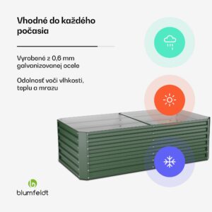 Blumfeldt High Grow Straight vyvýšený záhon, 1200 L, Ergonomický, Odolný voči poveternostným vplyvom, Otvorená základňa