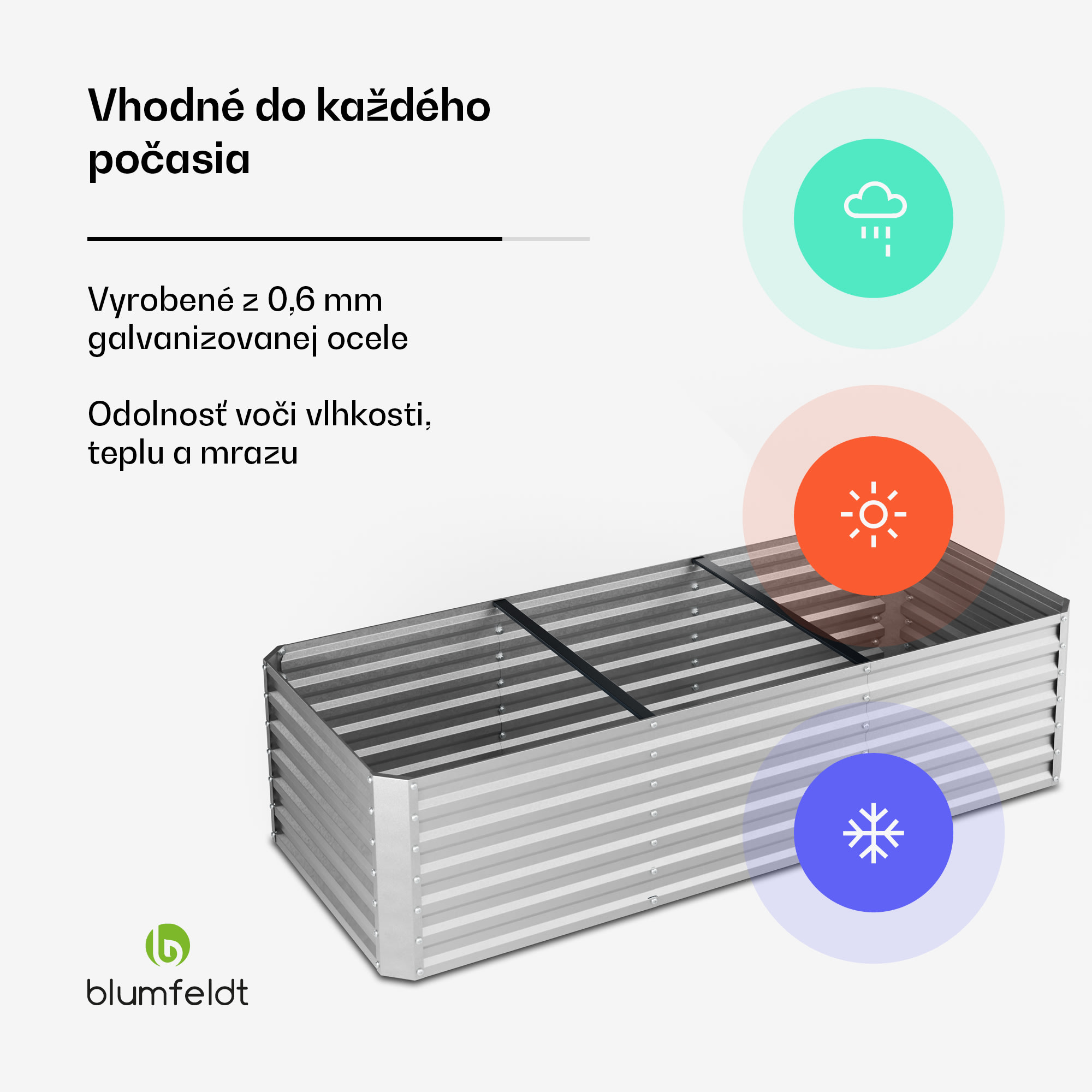 Blumfeldt High Grow Straight vyvýšený záhon, 1440 L, Ergonomický, Odolný voči poveternostným vplyvom, Otvorená základňa