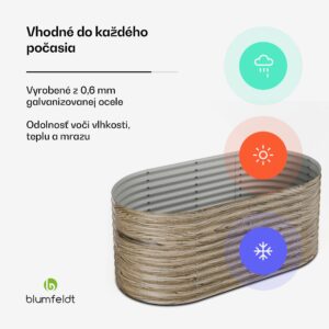 Blumfeldt High Grow vyvýšený záhon, 1169 L, Ergonomický, Odolný voči poveternostným vplyvom, Oválny