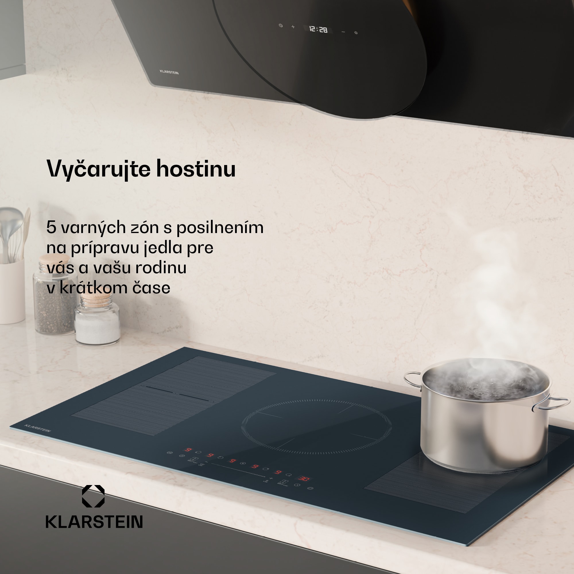 Klarstein Delicatessa 90 Flex vstavaná indukčná varná doska, 9500 W, Flexi zóna, Booster, Indukcia