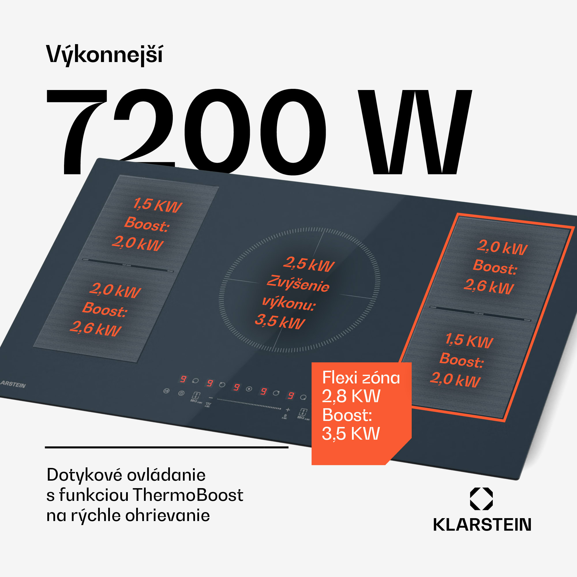 Klarstein Delicatessa 90 Flex vstavaná indukčná varná doska, 9500 W, Flexi zóna, Booster, Indukcia – Obrázok 2