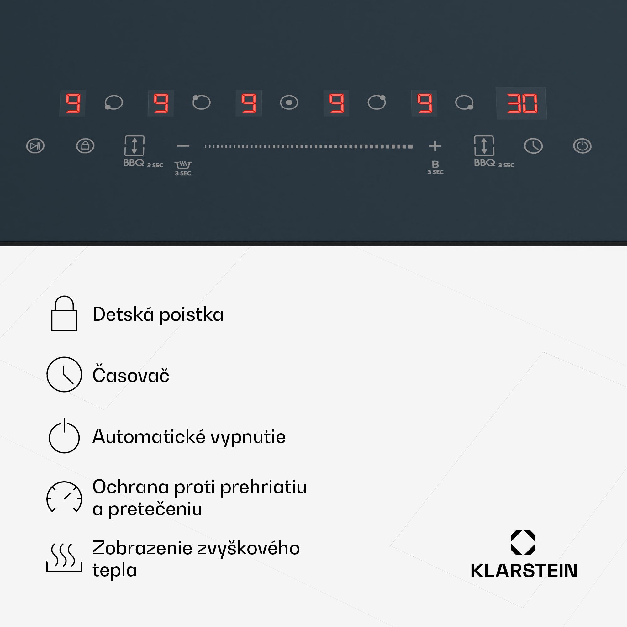 Klarstein Delicatessa 90 Flex vstavaná indukčná varná doska, 9500 W, Flexi zóna, Booster, Indukcia – Obrázok 5