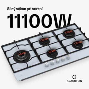 Klarstein Ignito Chef Edition plynová varná doska, 5 Horákov, elektr. zapaľovanie, Wok, na skvapalnený alebo zemný plyn