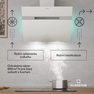 Klarstein Alina digestor, 60 cm, 600 m³/h, Tichý, EEK A