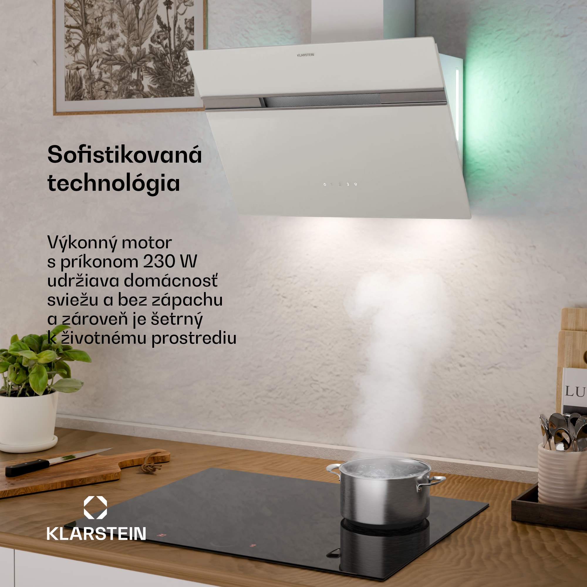 Klarstein Alina digestor, 60 cm, 600 m³/h, Tichý, EEK A – Obrázok 2