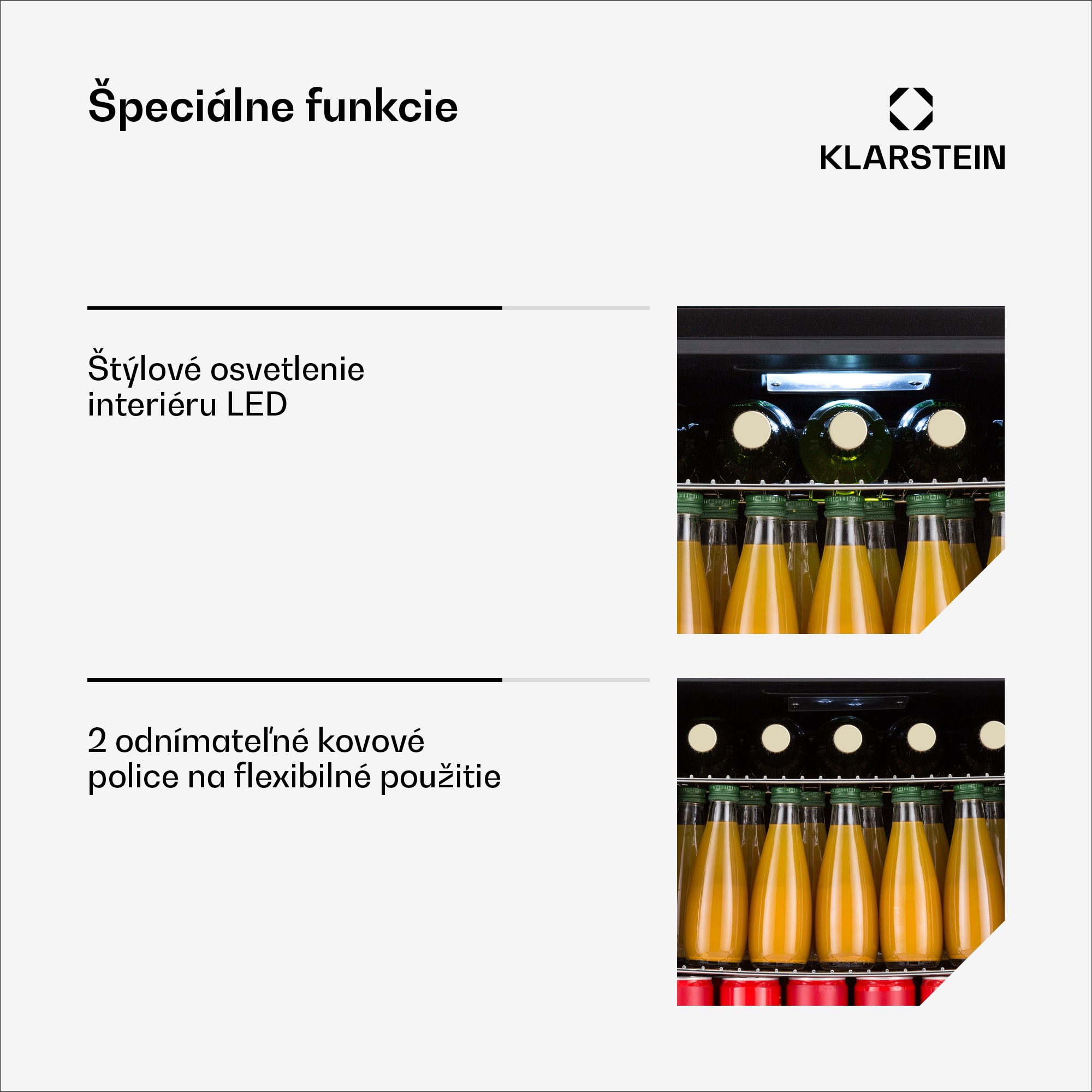 Klarstein Coachella 50 Onyx Chladnička 47 litrov Funkcia WiFi Podsvietenie – Obrázok 4