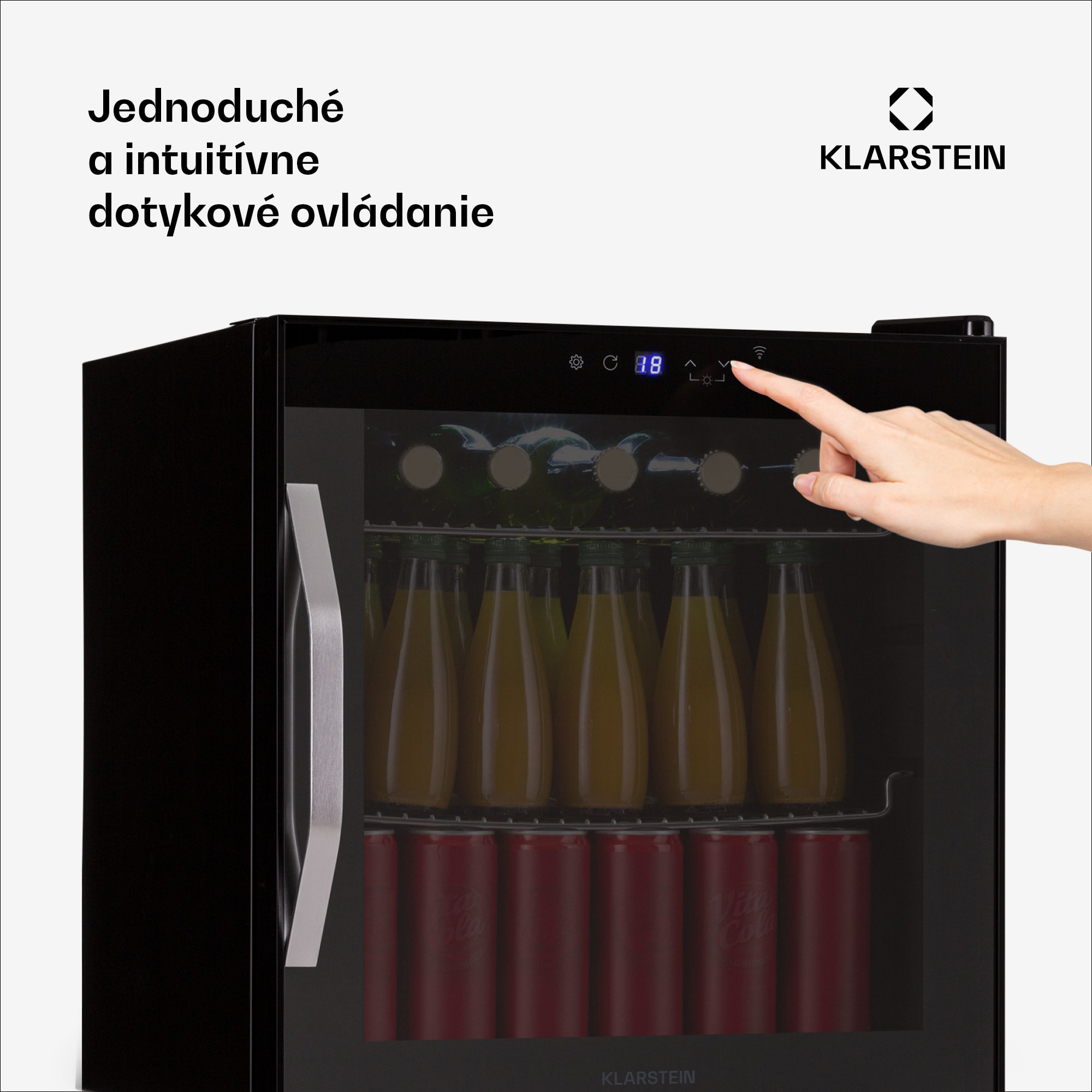 Klarstein Coachella 50 Onyx Chladnička 47 litrov Funkcia WiFi Podsvietenie – Obrázok 5