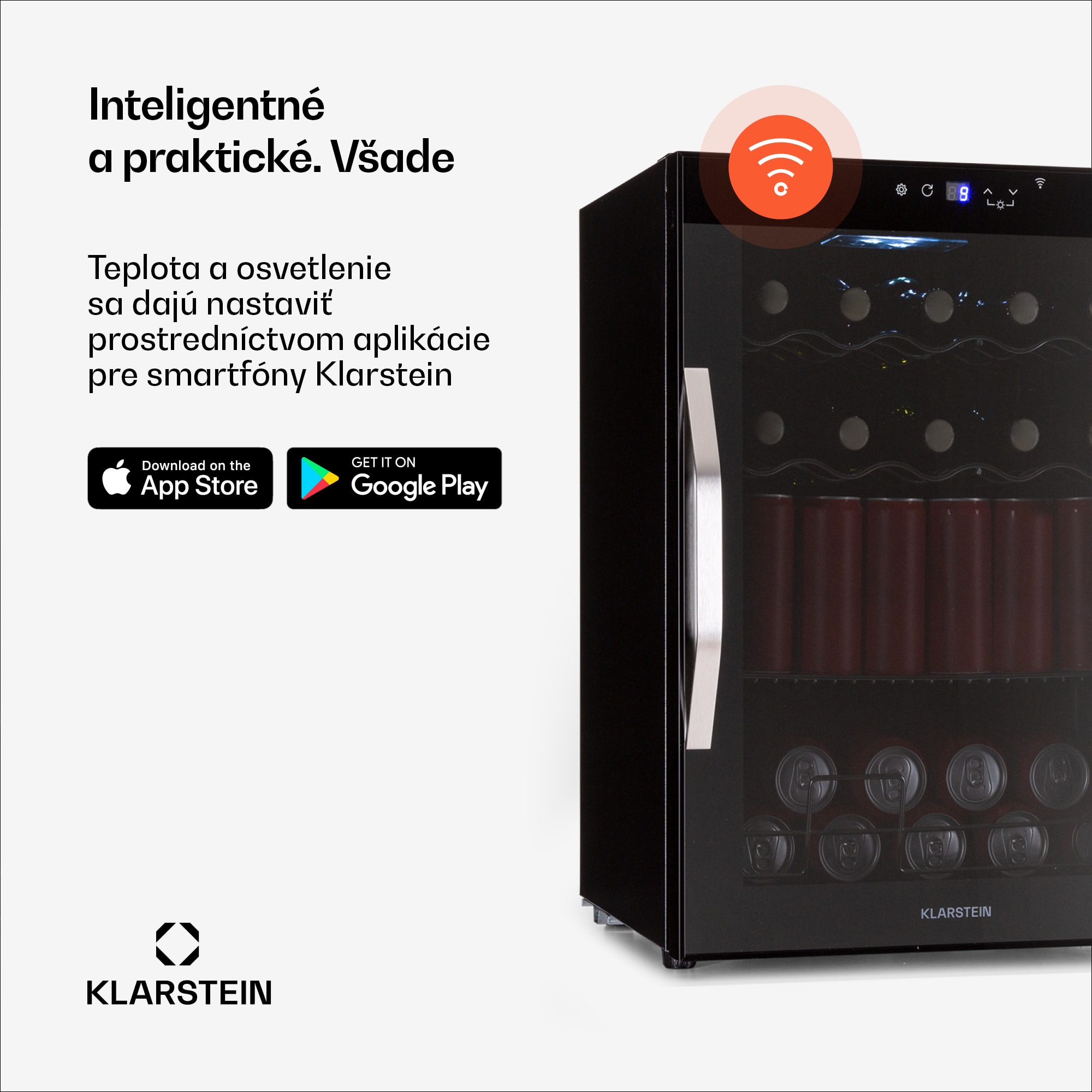 Klarstein Chladnička Coachella 60 Smart, Wifi, LED, 3 police, Podsvietenie, EEK E – Obrázok 2